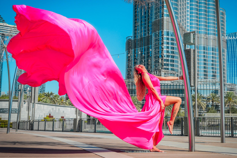 Dubai: Burj Khalifa Flying Dress Videography Shoot
