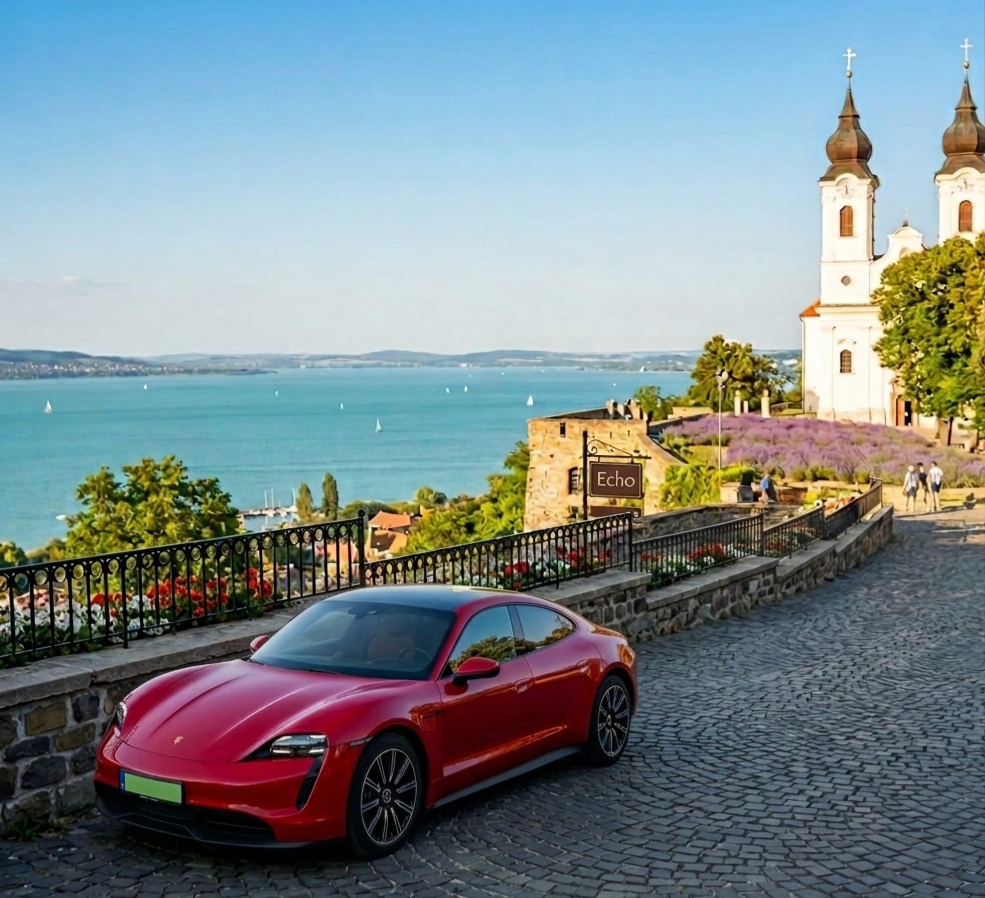 VIP-Tour ab Budapest: Balaton und Tihany im Porsche Taycan