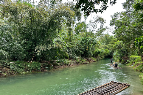 Khaolak: Half Day Bamboo Rafting, Temple & Waterfall Tour