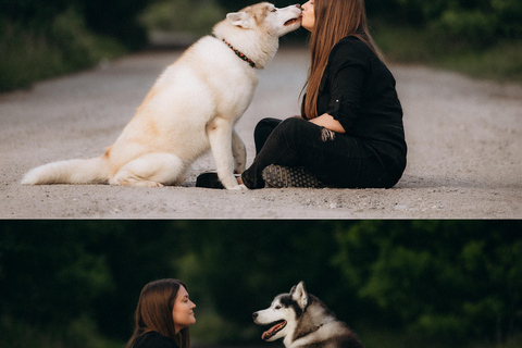 Near Warsaw: Spend Time with Three Adventurous Huskies