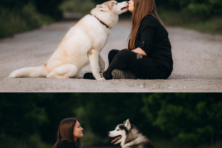 Near Warsaw: Spend Time with Three Adventurous Huskies