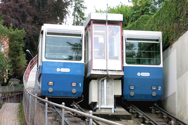 Aventura en transporte por Zúrich: Rueda dentada, Funicular y tour en barcoExcluyendo las subidas más largas