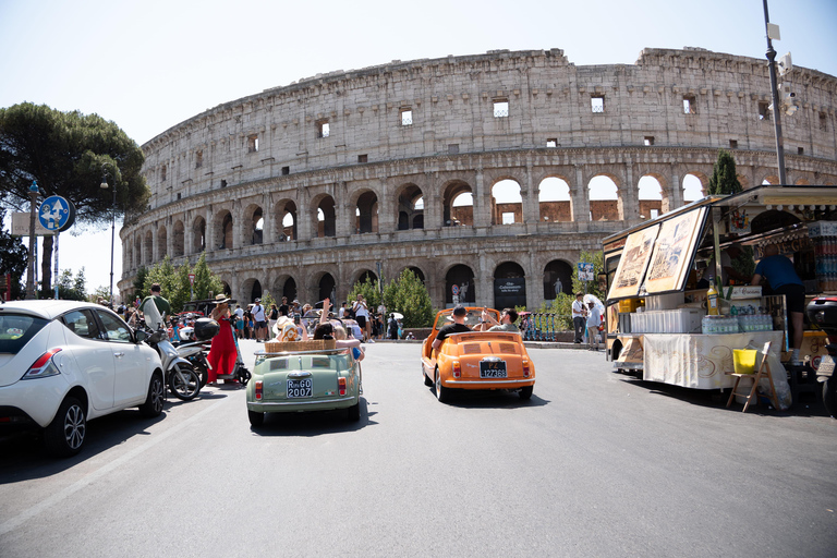 Timeless Rome: A Journey in Fiat 500 or Convertible Fiat 500 Shared Vintage Convertible Fiat 500 experience
