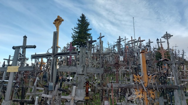 Visit Hill of crosses from Siauliai(Vilnius) train station to Riga in Siauliai,Lithuania