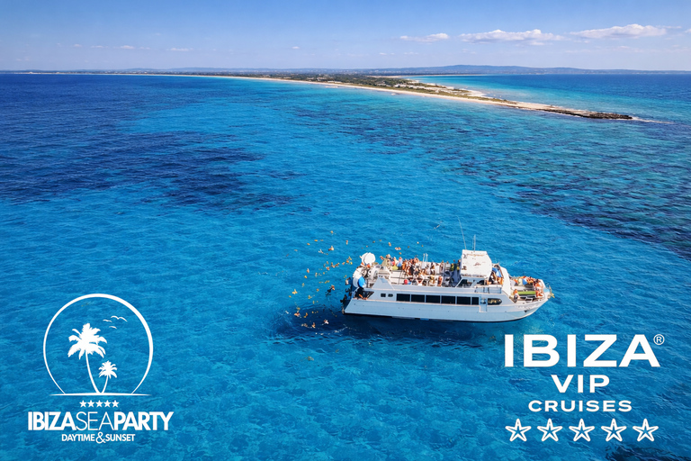 ibiza: 3 Islands—1 Day VIP Boat Formentera & EsVedra Sunset PREMIUM TICKET with 5.5h Premium Open Bar, Lunch & Dinner