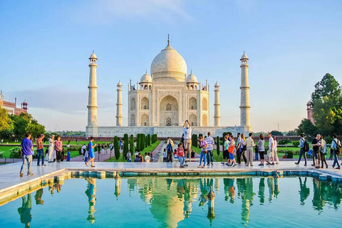 Au départ de Delhi : visite du Taj Mahal et du centre de conservation des éléphantsTout compris : voiture + guide + billets + conservation des éléphants