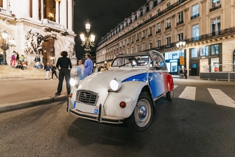 Discover Paris by Night in a Vintage Car with a Local Illuminations in a Vintage 2CV