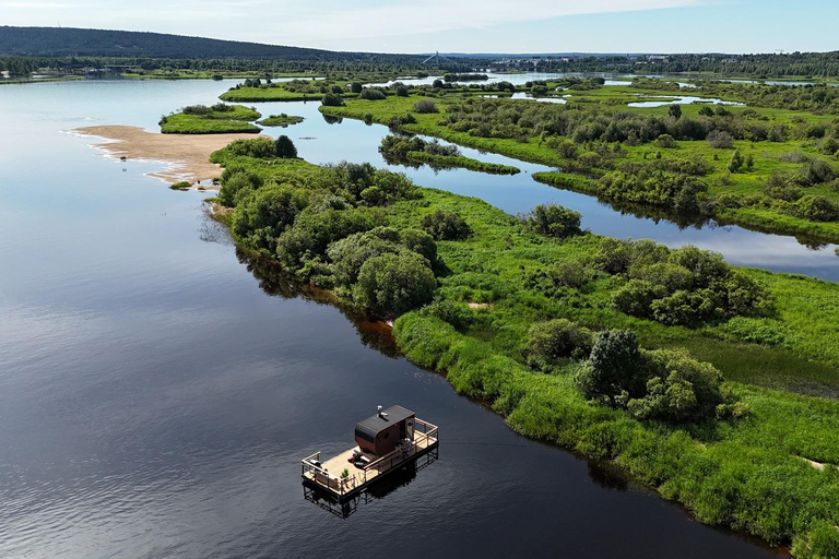 Rovaniemi: Half-Day or Evening on a Floating Sauna, Swimming, and BBQ Rovaniemi: Half-day or evening on a floating sauna, swimming and BBQ