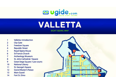 Valletta: tour de áudio autoguiado, mapa e direções