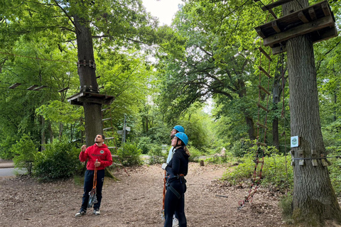 Kelkheim: Outdoor climbing experience in the forest ropes course with circuit and zip lines