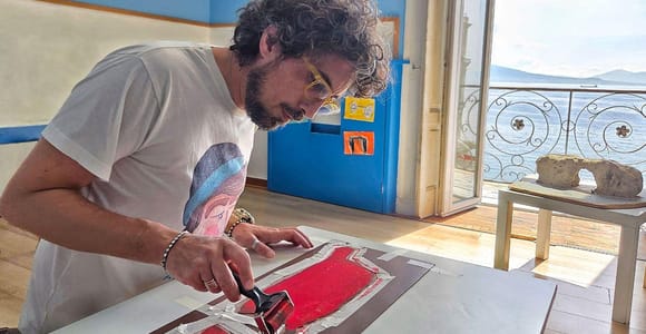 Naples: Linocut Printmaking Workshop with Local Artist
