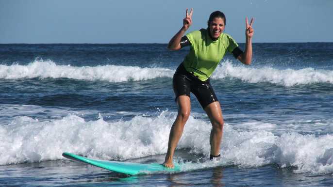 Playa del Inglés: clase de surf sin experiencia