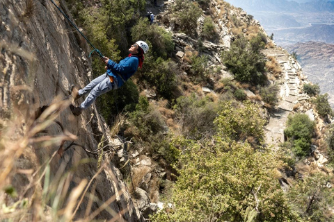 Tanomah: Abseiling Adventure Experience (Rappelling) A group of 4 people