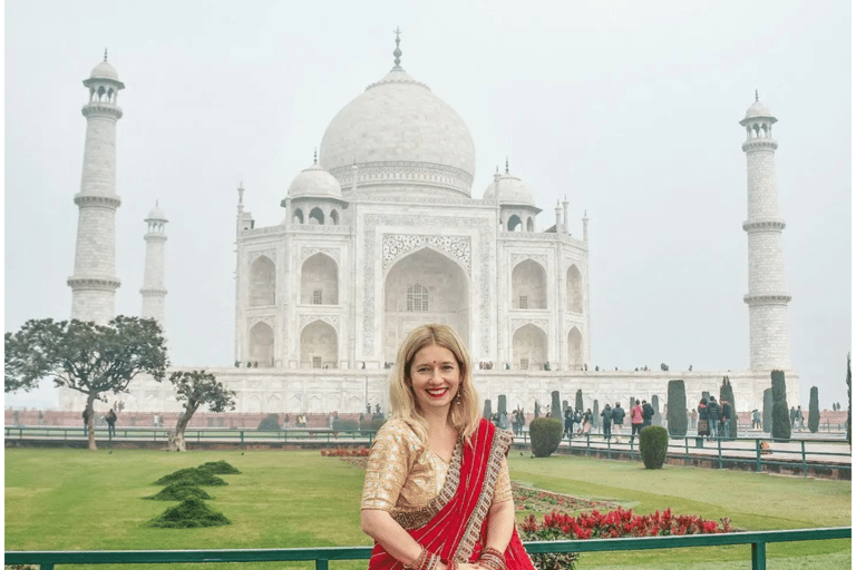 From Delhi: Taj Mahal Sunrise Tour with Elephant Conserving Tour With Car + Guide