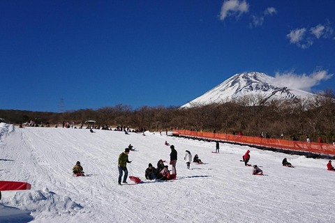 De Tóquio: Esqui na Montanha Fuji e viagem de 1 dia às TermasPacote de teleférico para a estação de Tóquio