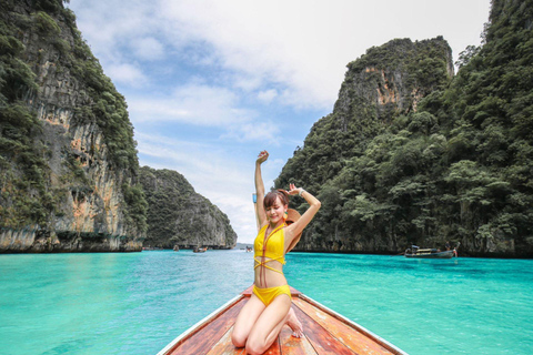 Phuket: Phi Phi, Maya, Khai o Maiton o Excursión a la Isla de BambúExcursión a las islas Phi Phi, Maya y Khai en lancha rápida