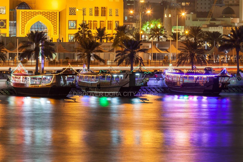 Doha: Moonlight Adventure City Tour with Arabic Dhow Cruise