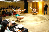 Tokyo, sumo oefenshow met kip hete pot en foto - Housity