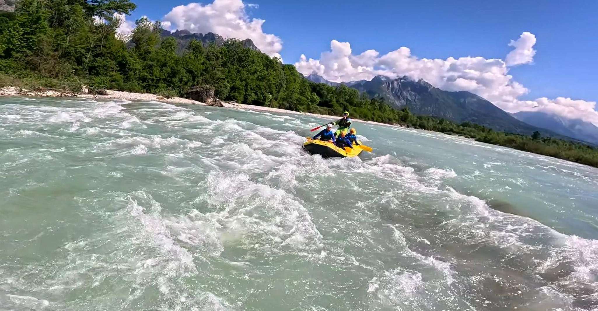 Dolomites National Park near Cortina Olympics site: Rafting experience
