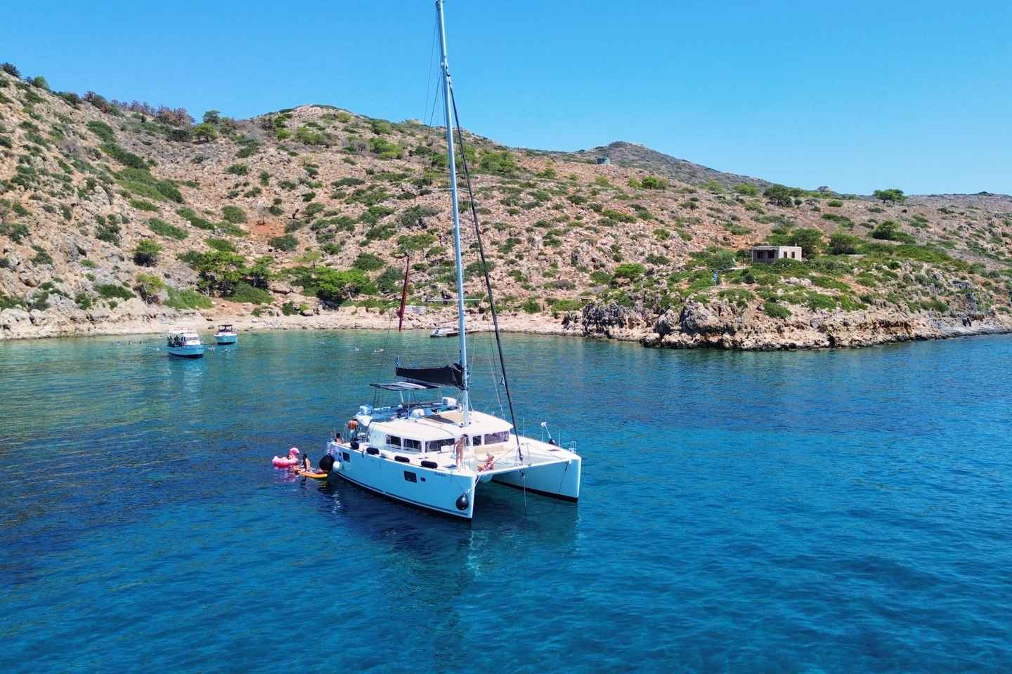 Chania Old Port: All-inclusive Catamaran Trip Agioi Theodori
