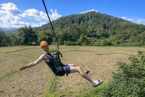 Chiang Mai: Jungle Zipline, River Bamboo Raft with Pickup