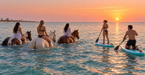 Sousse: Paddleboard & Beach Horse Swimming 2-in-1 Combo
