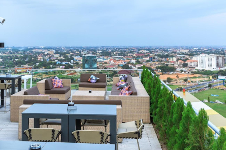Accra: Instagrammable Nightlife Tour with a welcome drink Accra Tour: 1 Welcome Drink, 360° Skybar Views, & Shopping