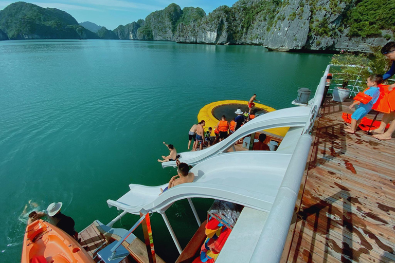 Hanoi:Halong Catamaran 5* Day Cruise,champoline,water slide Without Transfer Service