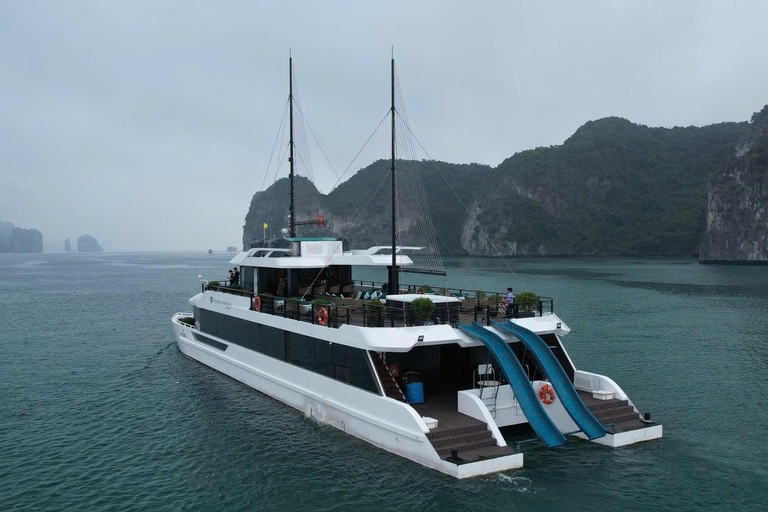 Hanoi:Halong Catamaran 5* Day Cruise,champoline,water slide Without Transfer Service