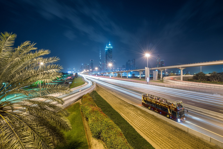 Dubaï : visite panoramique nocturne en bus touristiqueVisite de nuit uniquement