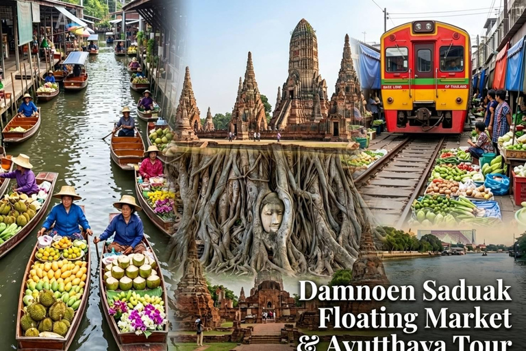 From Bangkok: Damnoen Saduak and Ayutthaya Tour