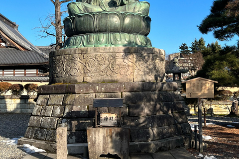 Depuis Tokyo : Excursion d&#039;une journée au parc des singes des neiges de Nagano et au temple Zenkoji