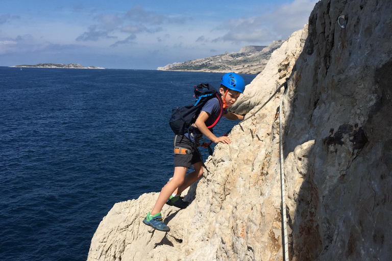 Klättringsupptäckt i Calanques nära MarseilleKlättring Discovery-session i Calanques nära Marseille