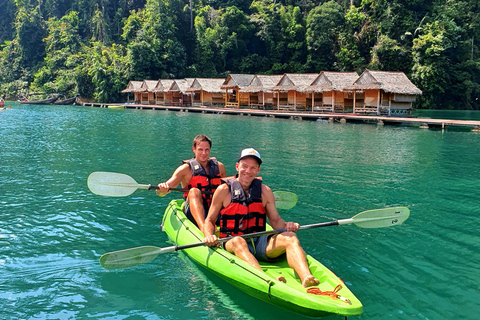 Khao Sok: Overnight Raft House Cheow Lan Lake & Coral Cave Option 1: Join Trip Raft House with Fan & *Shared Bathroom