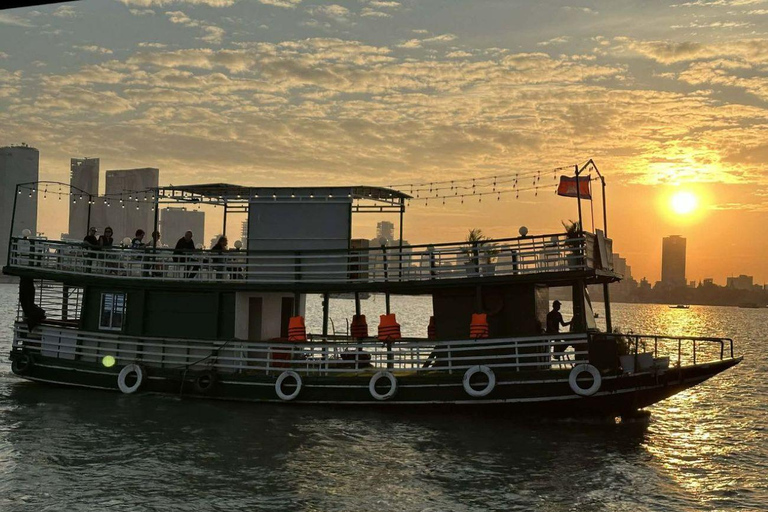 Phnom Penh: Sunset Cruise with Big Bus Angkor Tour Ticket Phnom Penh: Boat Sunset Cruise & FREE Big Bus Angkor tour