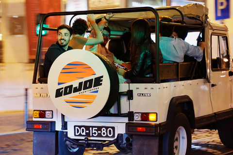 LISBON BY NIGHT in a Vintage Jeep with FOOD & DRINK Tastings 4 HOURS WITH FOOD & DRINKS