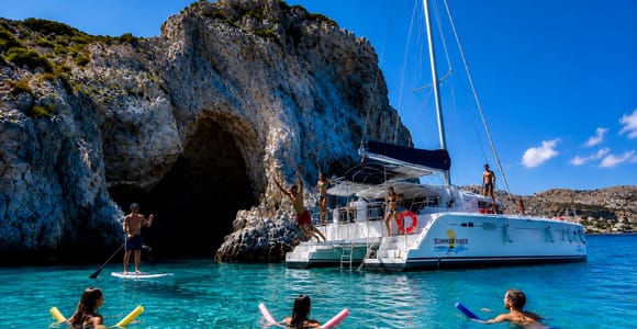Kolympia: All-Inclusive Catamaran Cruise with 2 Swim Stops