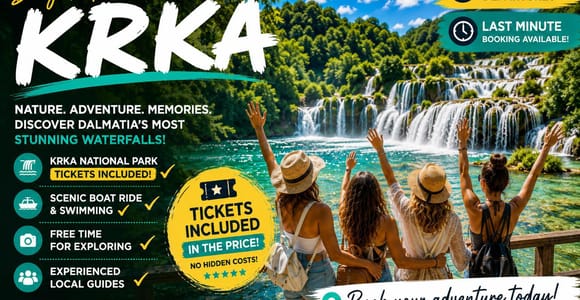 Ab Zadar: Krka-Wasserfälle NACHMITTAGSTOUR – TICKETS INBEGRIFFEN