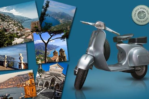 Sorrento: tour privado de día completo en Vespa vintage por la costa de Amalfi