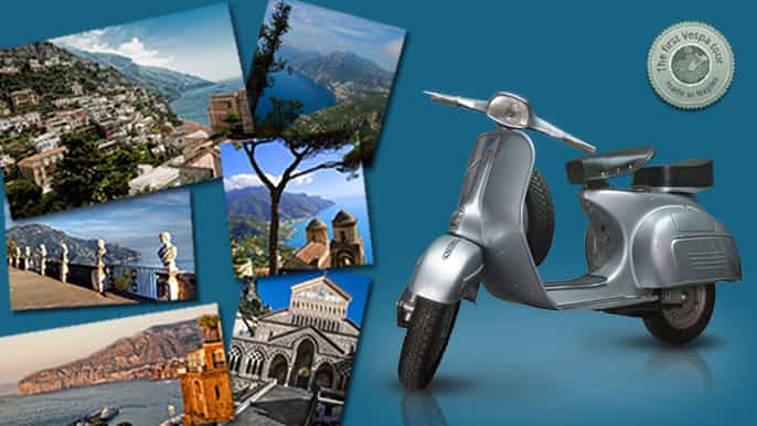 amalfi coast fullday private vintage vespa tour