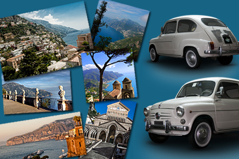 Wybrzeże Amalfi przez Vintage Fiat 500 lub 600 z SorrentoCałodniowa prywatna wycieczka Vintage Fiat z Neapolu