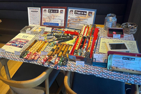 Tokio:flet z uchwytem na pałeczki,wybór,lekcja,występ na żywo