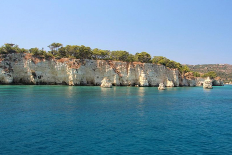 From Chania: Souda Bay Cruise, Sea Caves & Marathi Beach