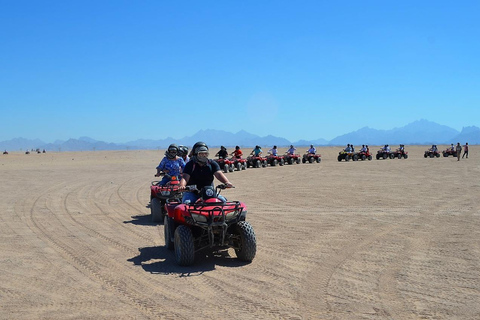 Hurghada: passeio de quadriciclo e visita à MONTANHA DE AREIAATV Sunrise (serviço de busca no hotel em Hurghada)