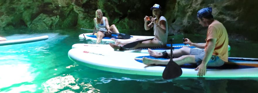 Algarve : excursion en stand up paddle avec plongée en apnée dans les grottes d'Ingrina