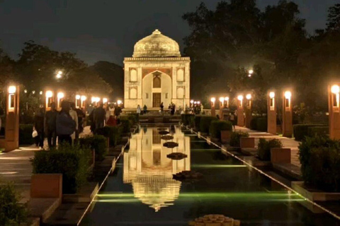 Delhi: prywatna wycieczka nocna do grobowca Humajuna i ogrodu Sundar NurseryDelhi: prywatna wycieczka nocna do grobowca Humajuna i szkółki Sundar
