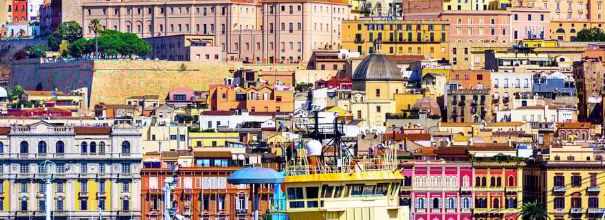 Visite à pied et en minibus de la ville de Cagliari et du parc des flamants roses