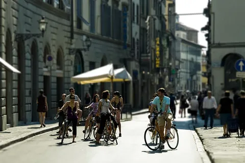 Florence : visite guidée audioguide de 2,5 heures à vélo, conduite par le personnel accompagnant.