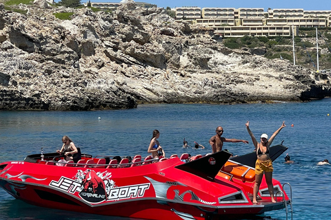 Rhodos: Strandtour mit dem Jetboot mit Schnorcheln und Getränken