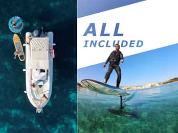 Mallorca: Private Watersports Boat. LUNCH Drinks SUP, Tubing